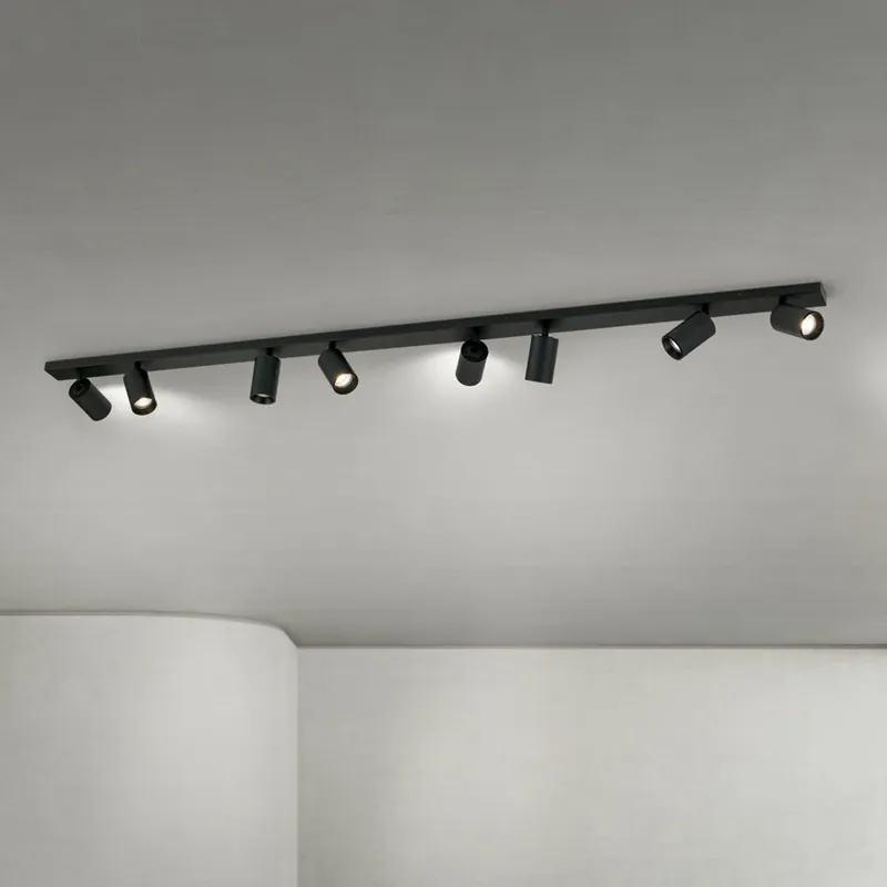 Actieprijs Plafondspot Sean, zwart, 8-lamps, staal, aluminium, GU10