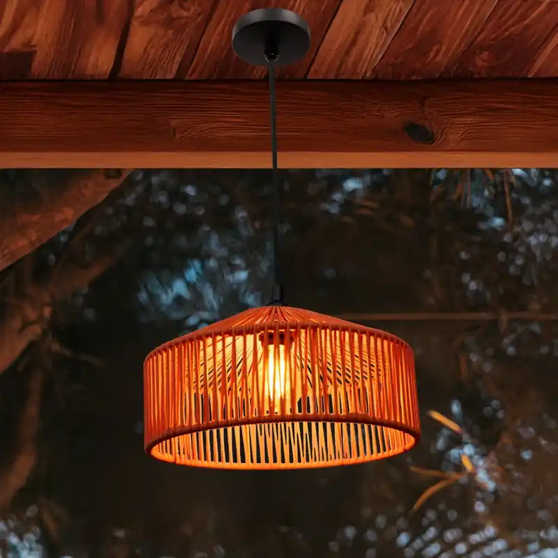 Merkproduct Newgarden hanglamp Calabardina, bruin, kabel, Ø30cm, IP44