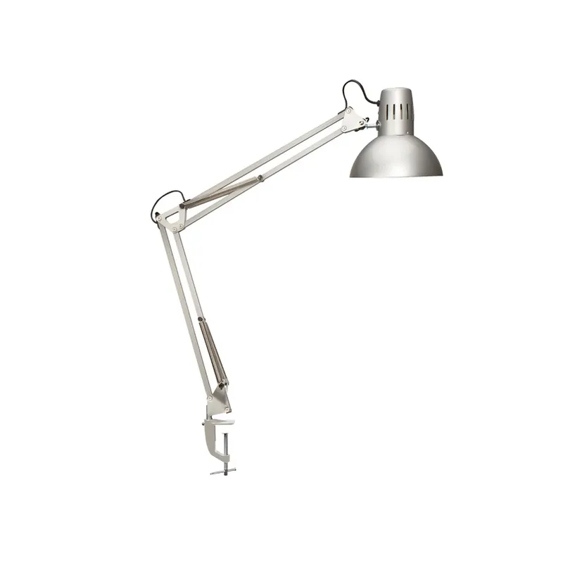 Seizoensaanbieding LED klemlamp MAULstudy, zilverkleurig, staal, hoogte 44 cm