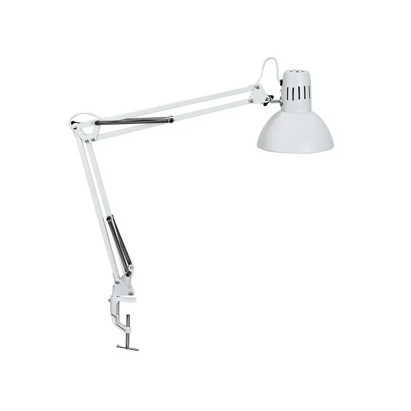 Weekendaanbieding LED klemlamp MAULstudy, wit, staal, hoogte 44 cm, E27