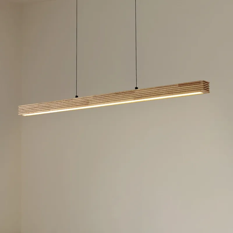 Gecertificeerd Lucande LED hanglamp Emara, licht hout, eiken, CCT