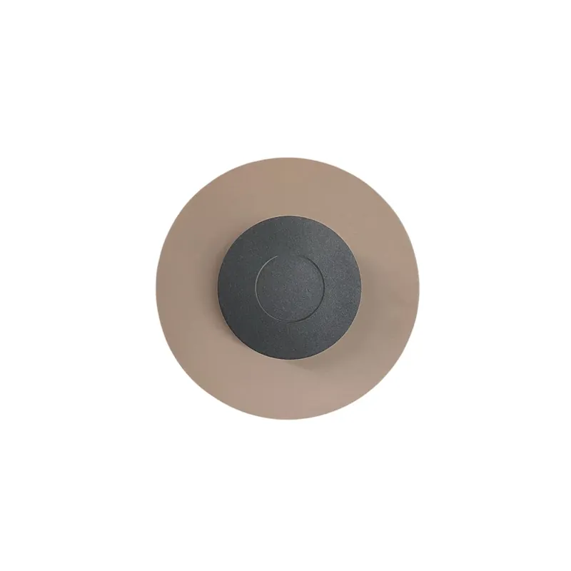 Rechtstreeks Van De Fabrikant Knikerboker LED wandlamp DoppioZero, roze/grijs, Ø 30 cm