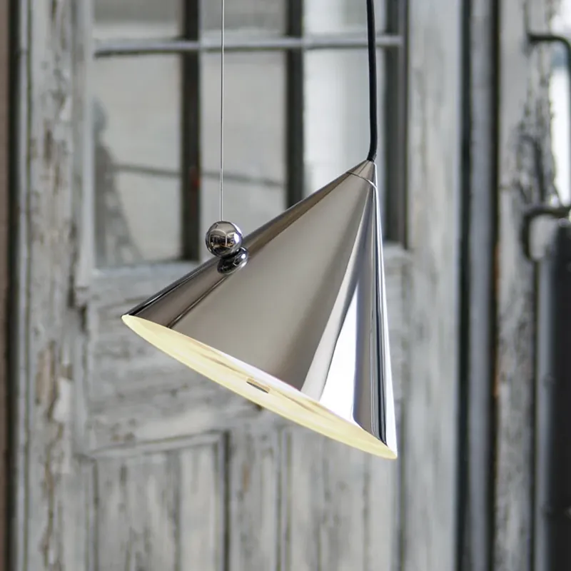 Snelle Levering Tom Dixon LED hanglamp Pose, zilver, Ø 25 cm, staal, dimbaar