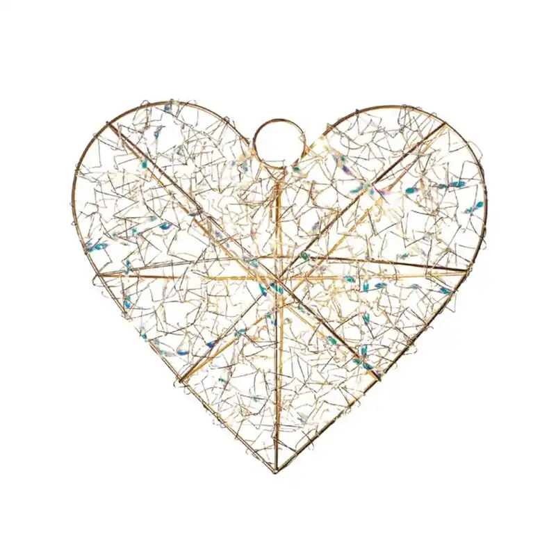 Alleen Vandaag LED-interieurdecoratie Lily Heart, goud, 30 x 30 cm, batterij