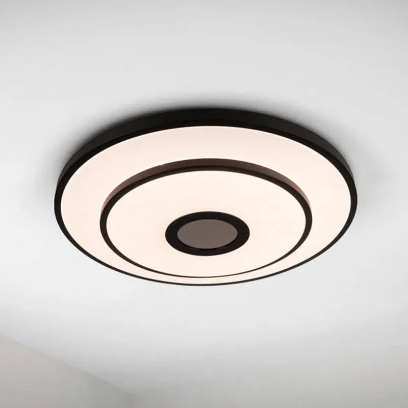 Koop Vandaag LED plafondlamp Genua, zwart, ijzer, CCT, afstandsbediening