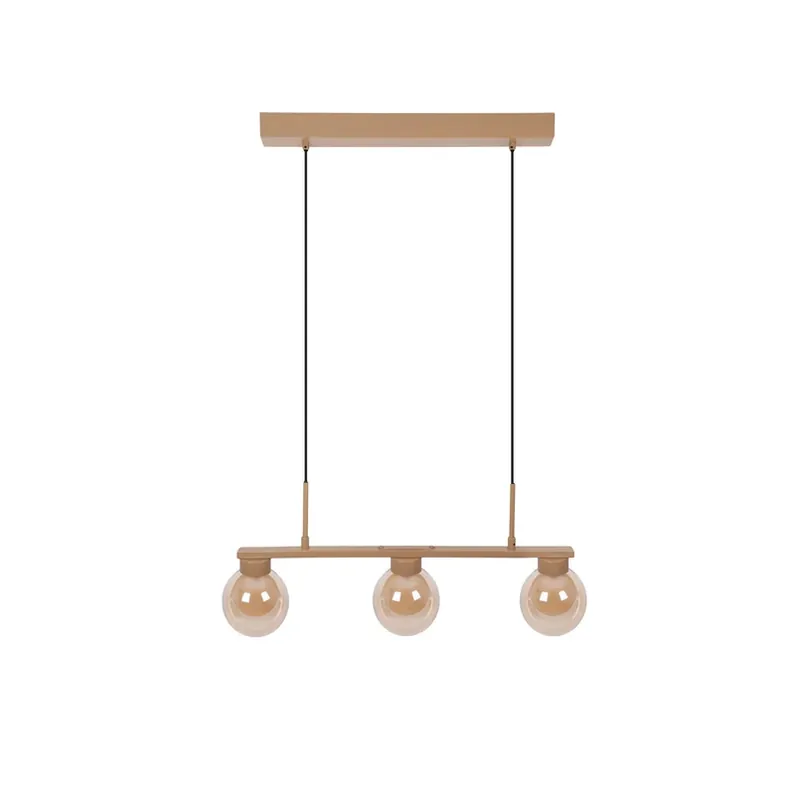 Hanglamp Donika, 3-lamps, glas, bruin, amber, G9 Korting