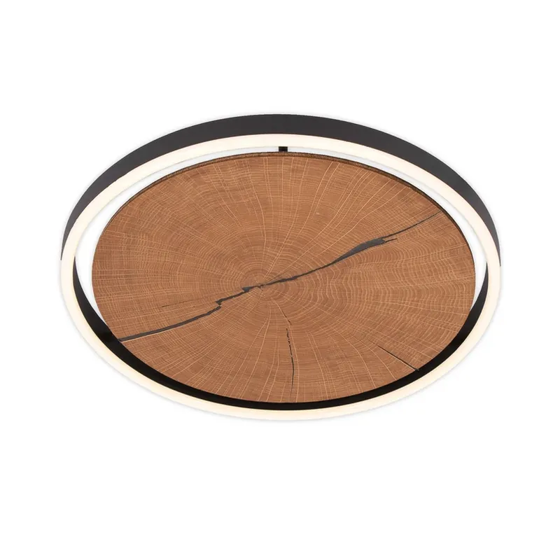 LED plafondlamp Havana S, hout/metaal, Ø 40 cm Weekendaanbieding