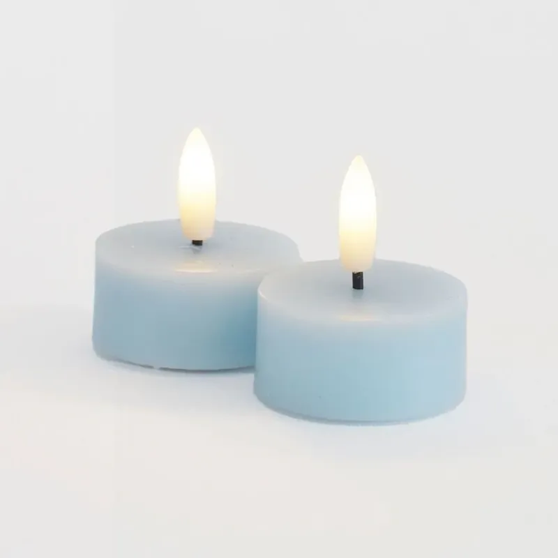 LED theelichtje Sille, blauw, was, set van 2, werkt op batterijen Gereduceerde Prijs