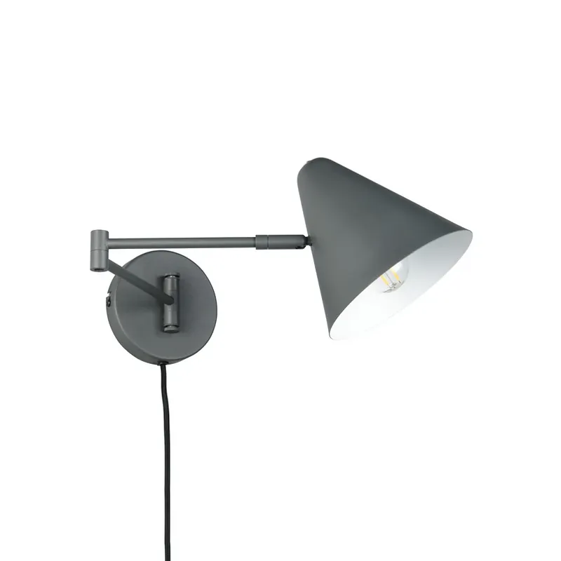 Bestel Nu wandlamp Cosima, antraciet, uitsteeklengte 54 cm, metaal