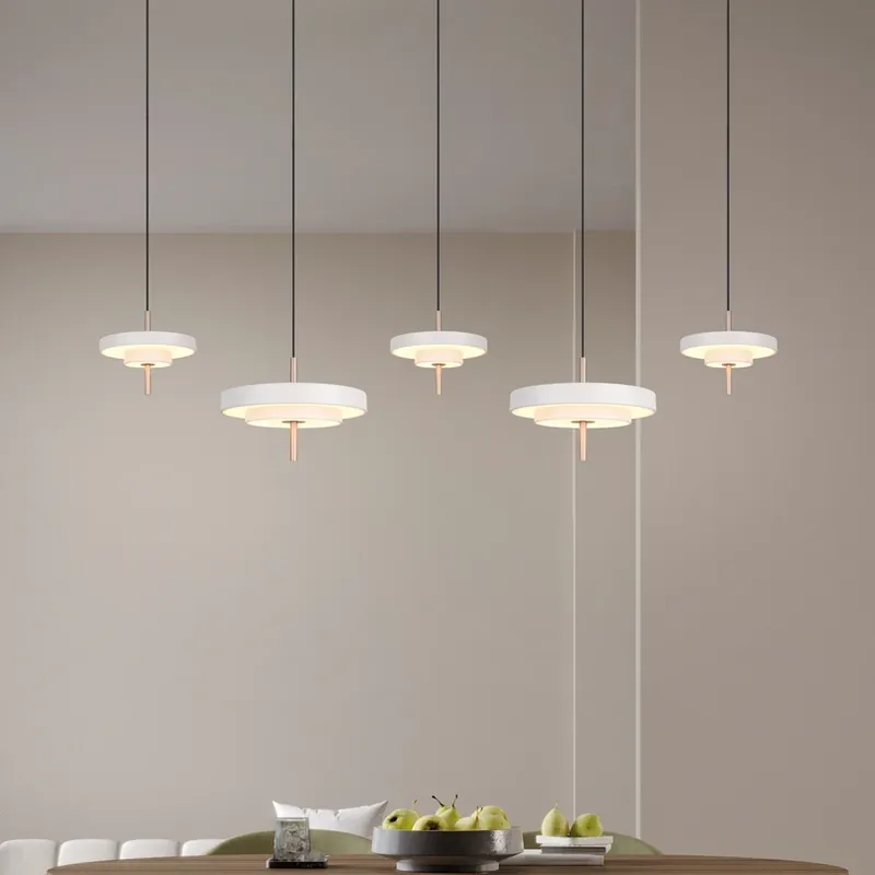 LED hanglamp Keaton, lichtgrijs, lengte 140 cm, CCT, 5-lamps. Direct Verzonden
