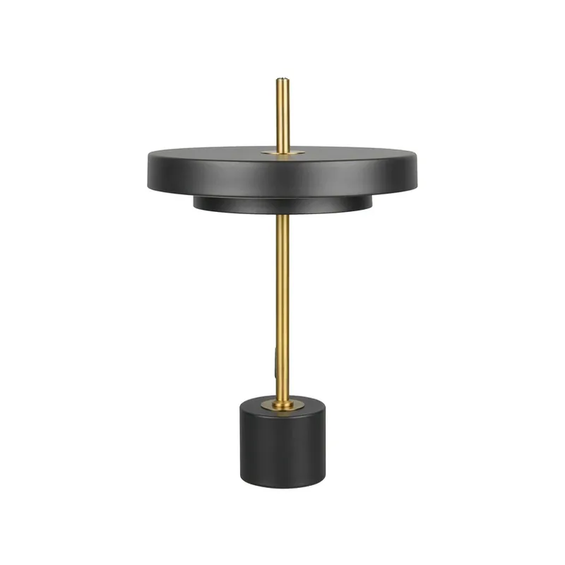 Betrouwbaar LED tafellamp Keaton, zwart/goudkleurig, hoogte 45 cm, CCT