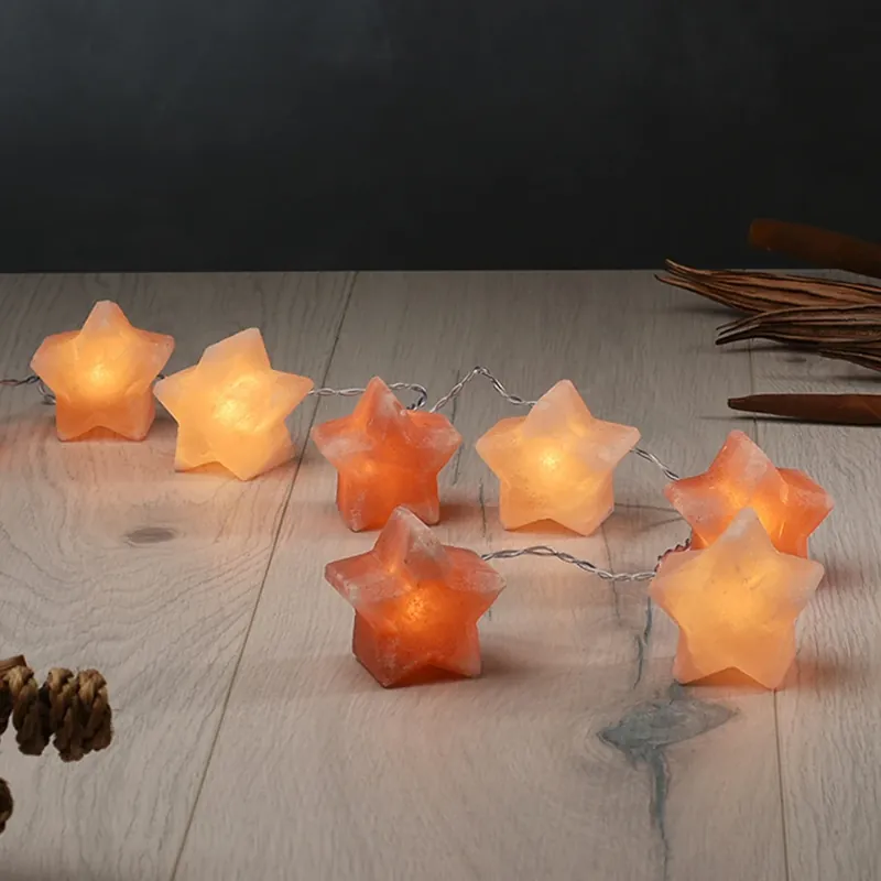 Lichtketting Lichtkristallen Ster, Zoutkristallen Amber Hete Deal
