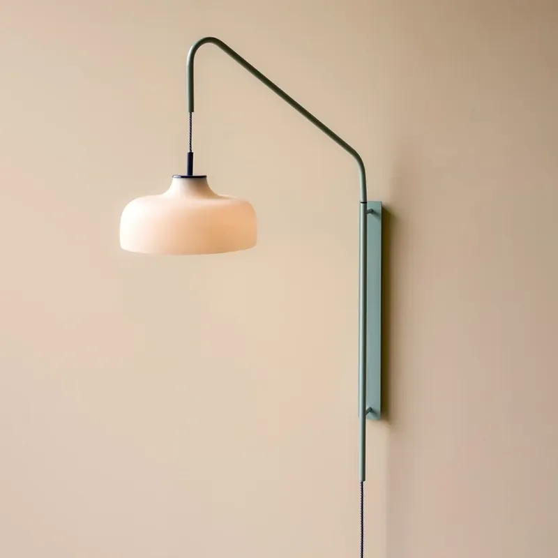 Aanbieding HÜBSCH wandlamp Current, lichtblauw, uitsteek 71 cm