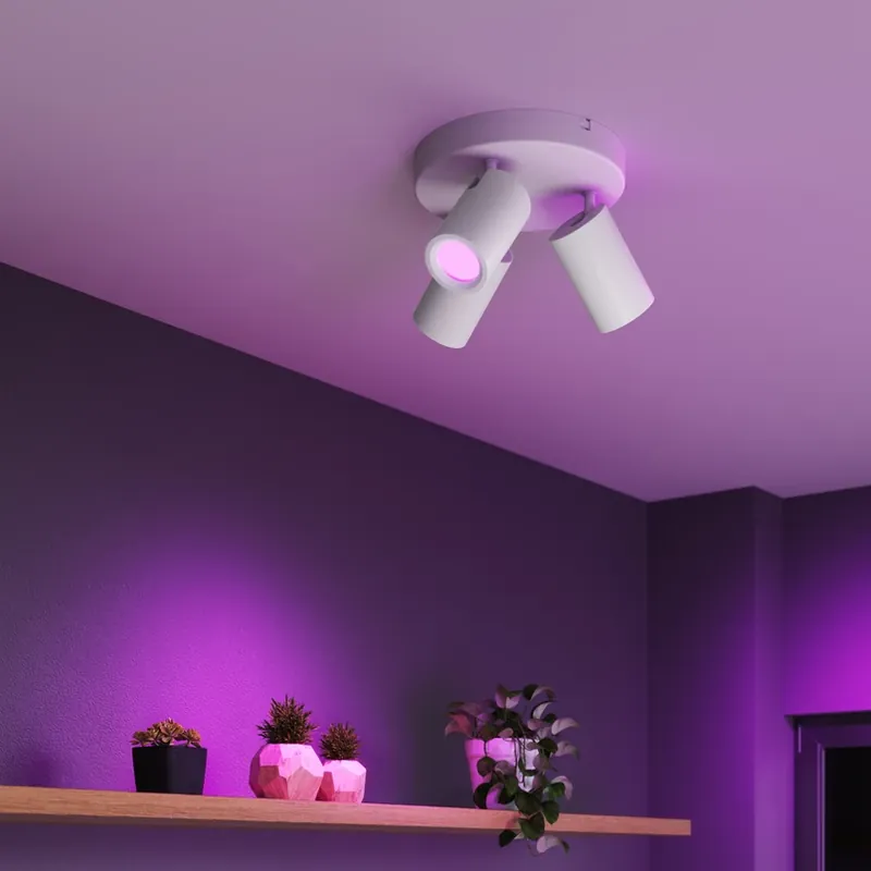 Betaalbaar Calex Smart plafondspot, wit, Ø 21 cm, 3-lamps, GU10-LED RGBW