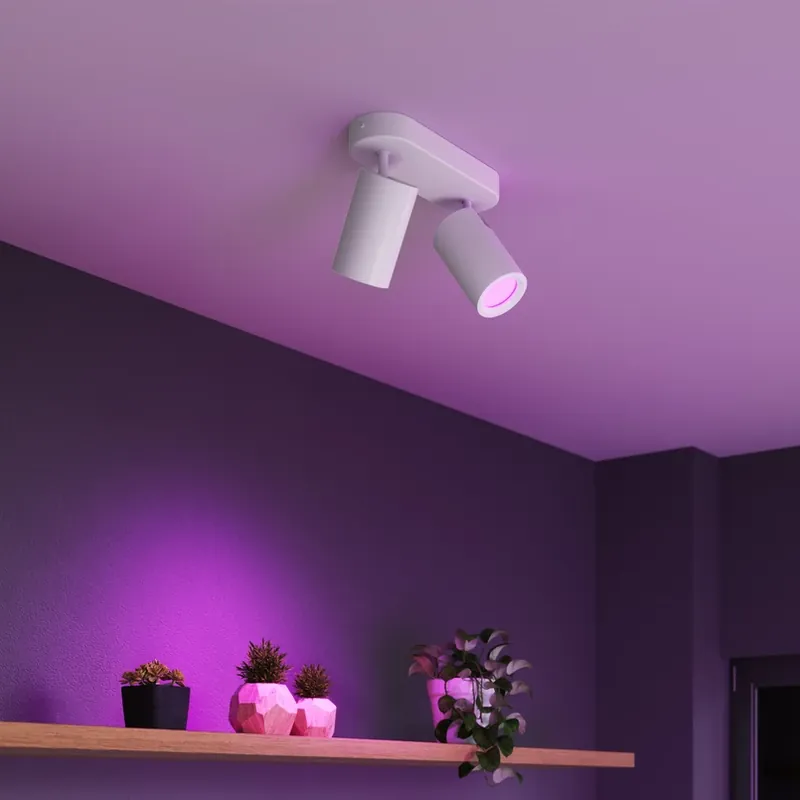 Koop Vandaag Calex Smart plafondspot wit lengte 22 cm 2-lamps GU10-LED RGBW