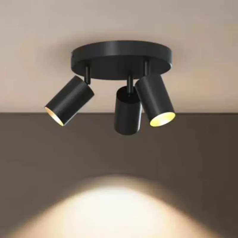 Laatste Versie Calex GU10-plafondspot, zwart, Ø 20 cm, 3-lamps, metaal