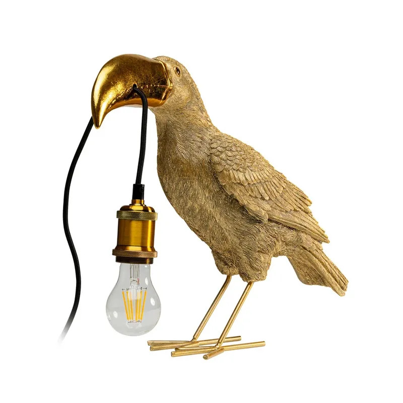Favoriet KARE tafellamp Toucan, goudkleurig, 42 cm hoog, E27