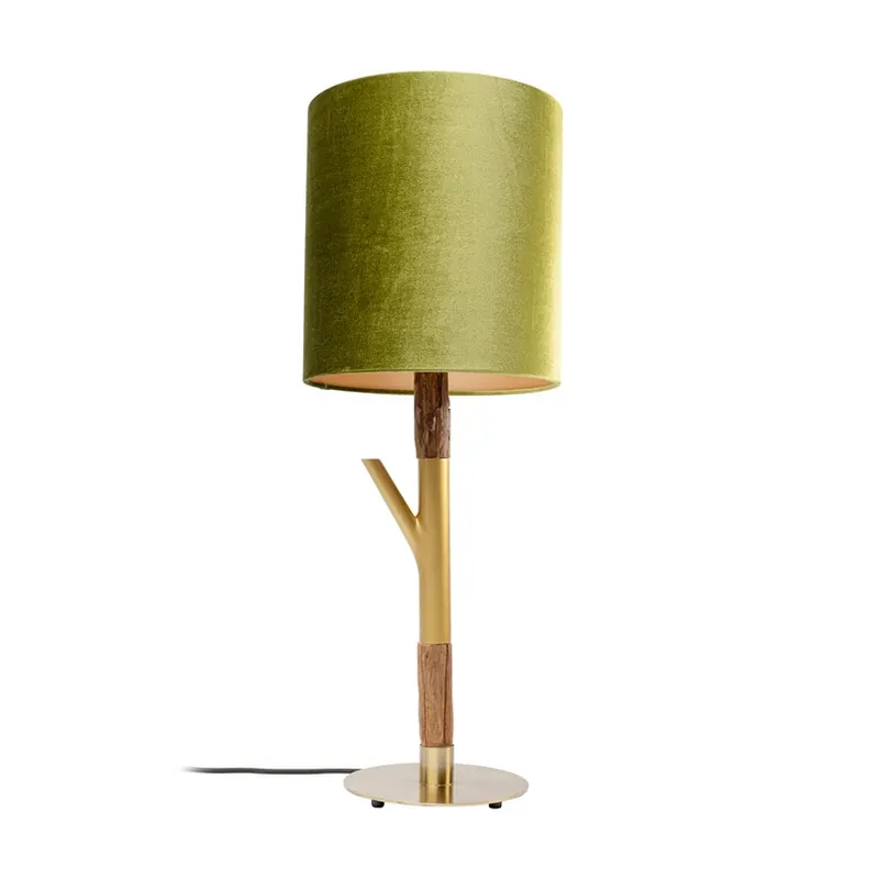 KARE tafellamp Twig, groen/goud, 74 cm hoog, E27 Gecertificeerd