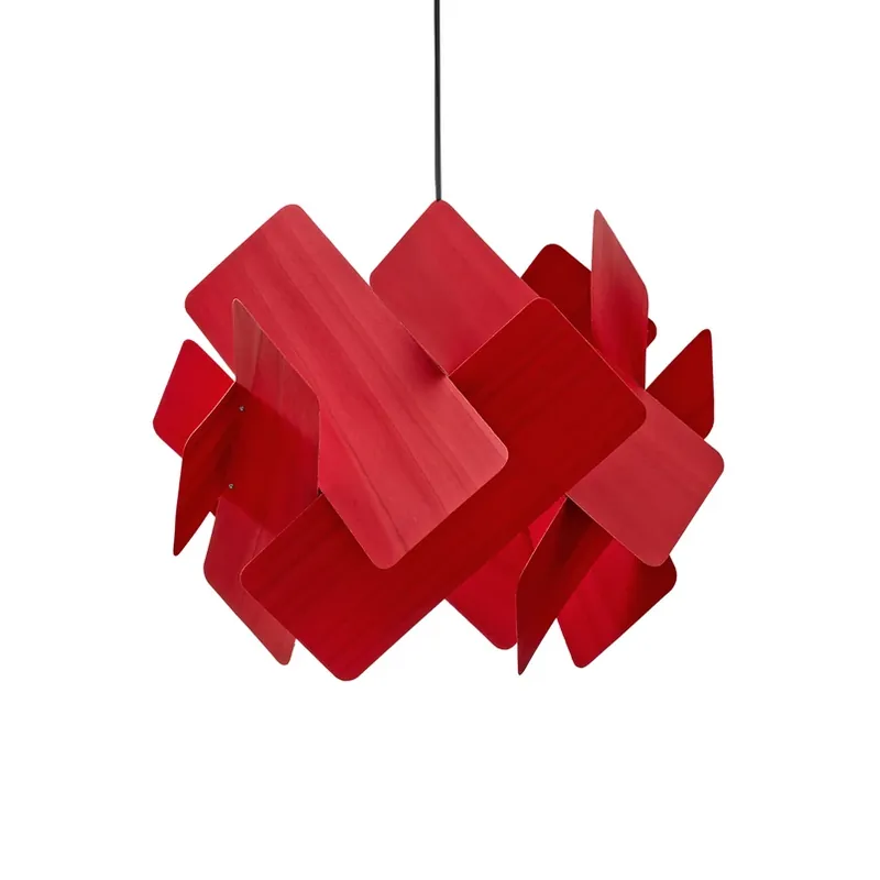 Beperkt Aanbod LZF hanglamp Escape, rood/nikkelkleurig, Ø 30 cm, hout