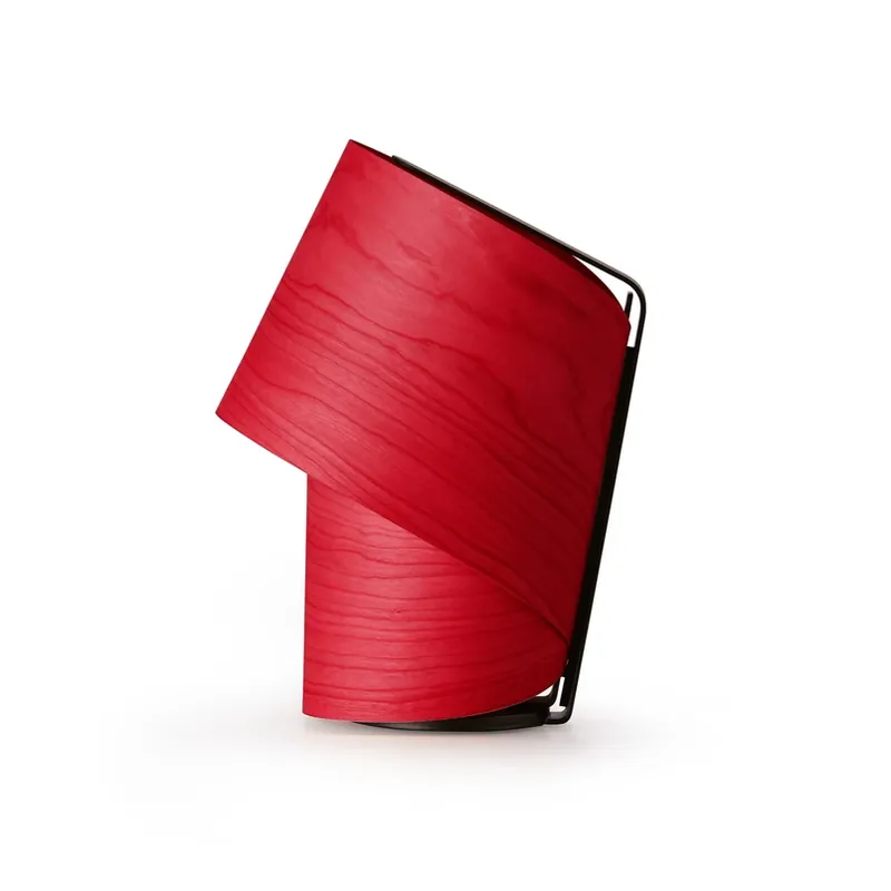 LZF tafellamp Tiny, rood, hoogte 22 cm, houtfineer Voordeelprijs