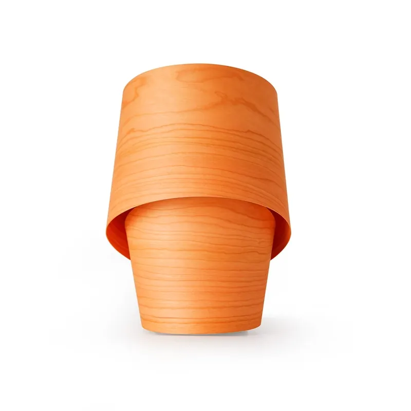 LZF tafellamp Tiny, oranje, hoogte 22 cm, houtfineer Must-Have