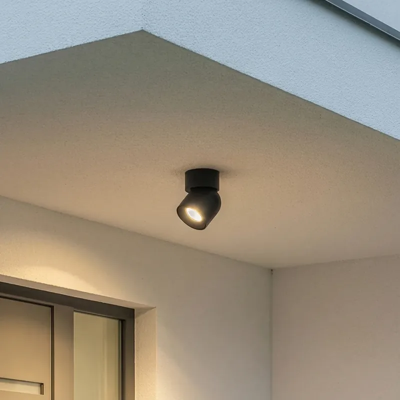 Direct Beschikbaar Plafondspot Oscar, zwart, aluminium, hoogte 13,5 cm, GU10