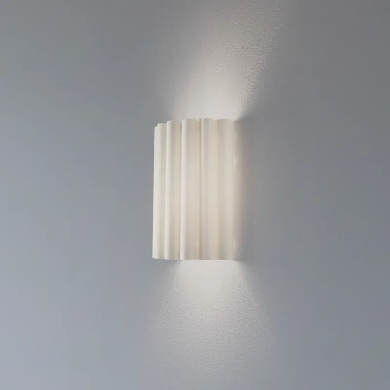 Wandlamp Aria, ecru, microvezel, E27 Seizoensaanbieding