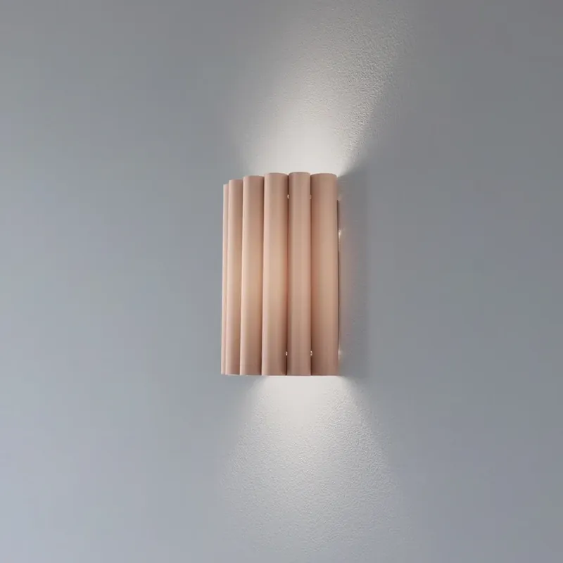 Wandlamp Aria, cappuccino, microvezel, E27 Aanbieding