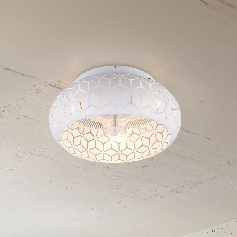 Bestel Nu Ventilator met lamp Bidar, wit, DC, stil, 50 cm, afstandsbediening