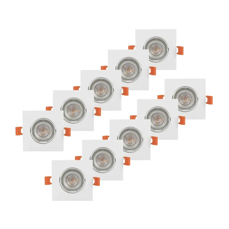 Laatste Kans PRIOS inbouwlamp Fibur, wit, 9 cm, GU10, set van 10