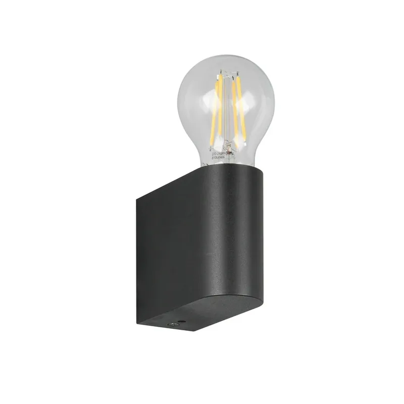 Alleen Vandaag Badkamer wandlamp Pratella, breedte 4 cm zwart, kunststof IP44
