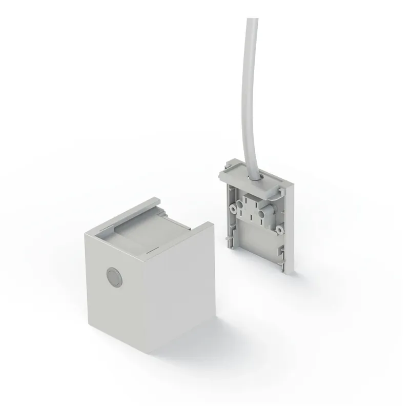 Aanbieding SLC-eindkap Click, Pushdim, wit, metaal, IP20