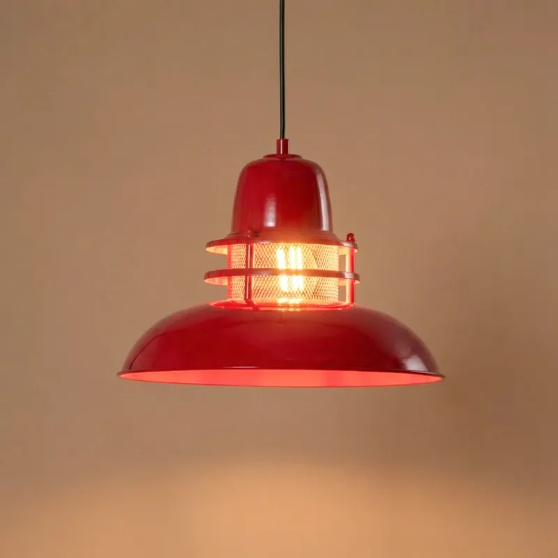 Gratis Retour Lorenz hanglamp, rood, Ø 34 cm, metaal, E27