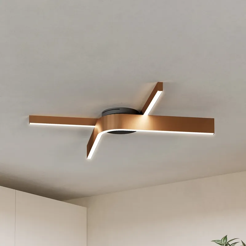 LED plafondlamp Folcino-Z, bronskleurig, 64 cm, CCT Op = Op
