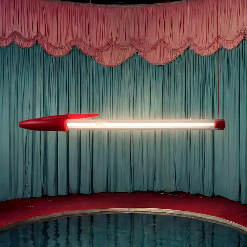 Alleen Vandaag SELETTI LED hanglamp BIC, rood, lengte 173 cm