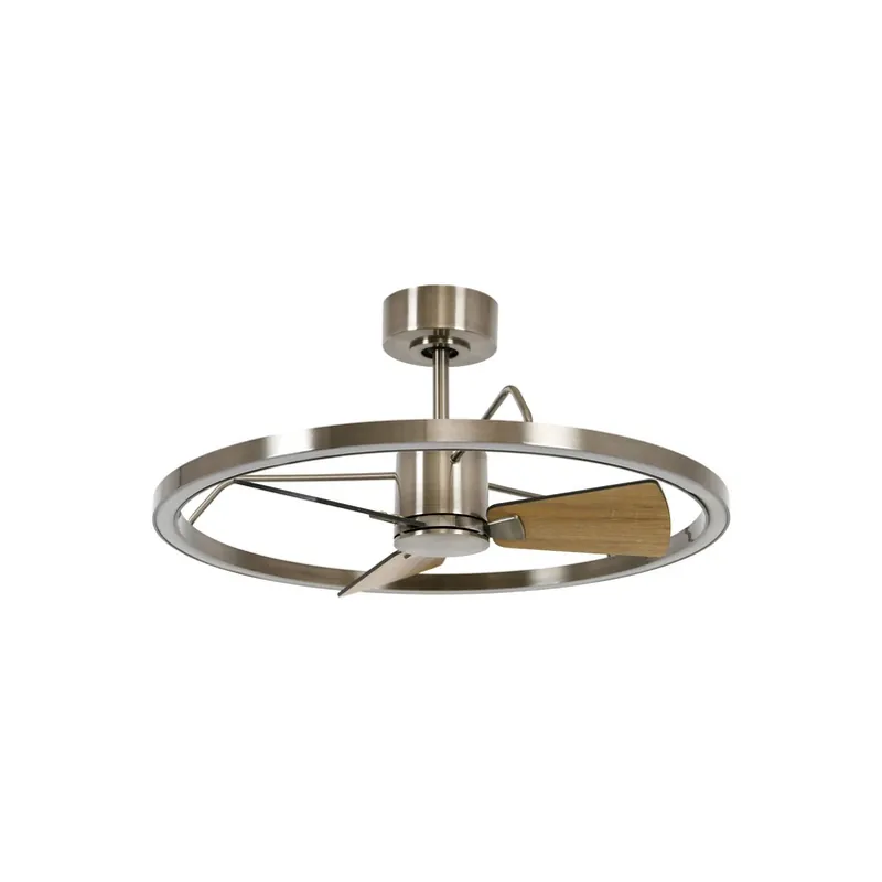 Beacon LED plafondventilator Cessna, nikkel/eiken, DC, stil Fabrieksprijs