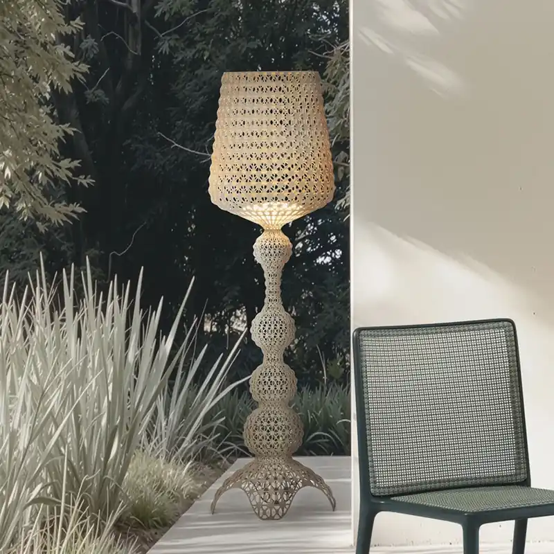 Kartell LED buiten vloerlamp Kabuki, duifgrijs, IP44, dimbaar Laatste Versie