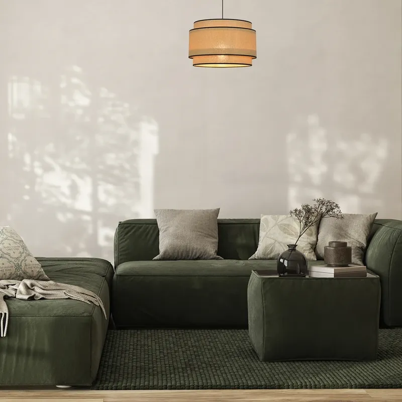 Hanglamp Milo, jamaica/zwart, Ø 38 cm papier/metaal Actieprijs