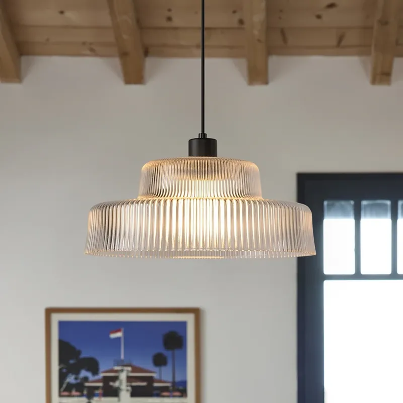 Hanglamp Lorenzo, transparant/zwart, Ø 35 cm, glas Beste Prijs