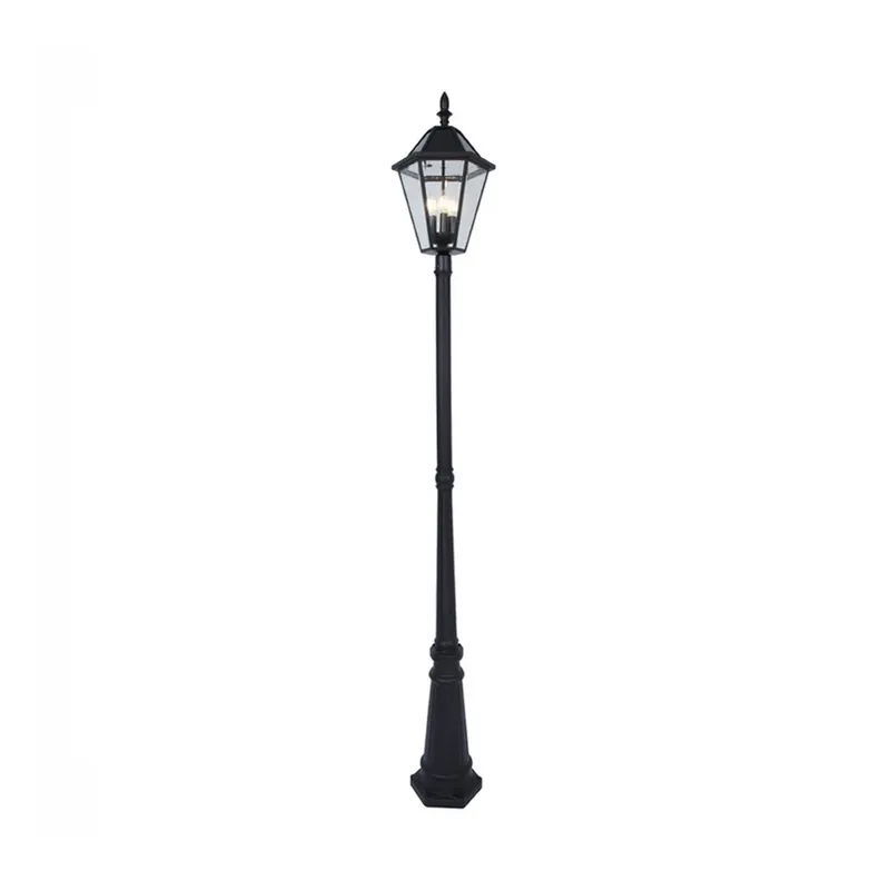 LED buitenlamp op zonne-energie LONDON, zwart, hoogte 227 cm, IP44 Direct Verzonden