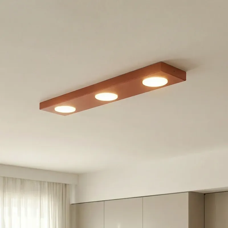 Koop Online Plafondlamp Hero, rood, 55 x 12 cm, 3-lamps, metaal, GX53