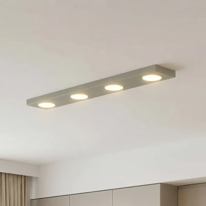 Actieprijs Plafondlamp Hero grijs-beige, 4-lamps, 75 x 12 cm, metaal, GX53