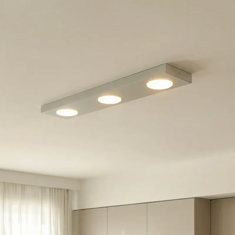 Plafondlamp Hero grijs-beige, 55 x 12 cm, 3-lamps, metaal GX53 Lage Kosten