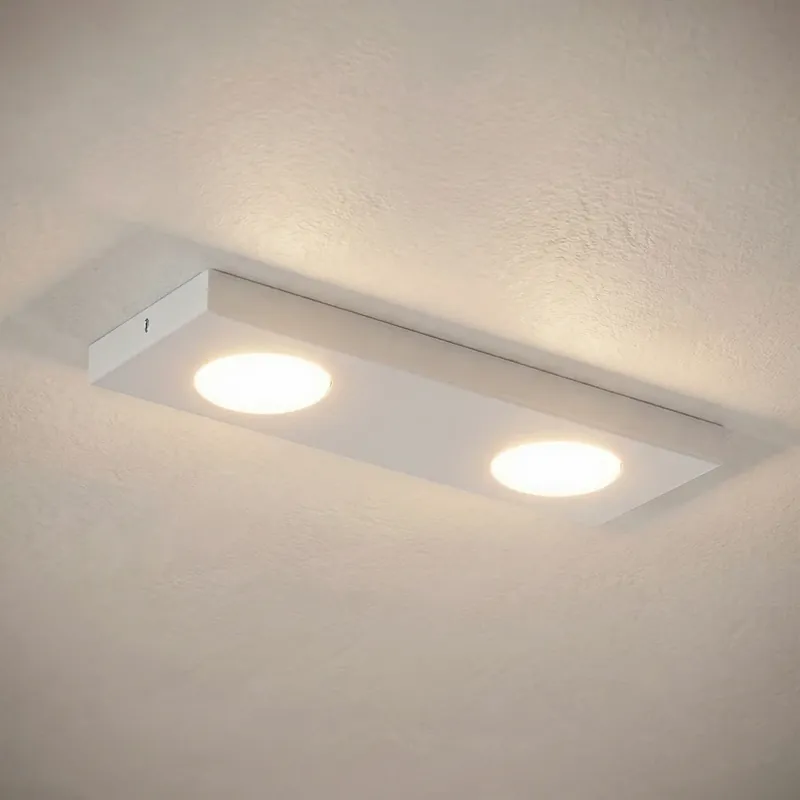Koop Online Plafondlamp Hero, wit, 2-lamps, 35 x 12 cm, metaal, GX53