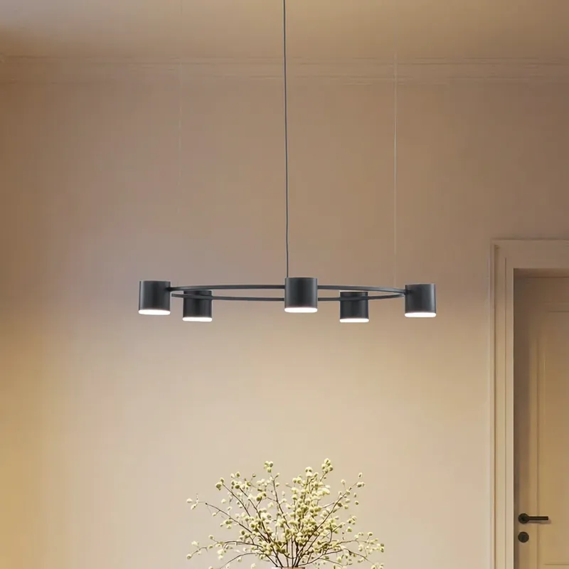 Exclusieve Aanbieding Hanglamp Kodo, 5-lamps, zwart, staal, GX53