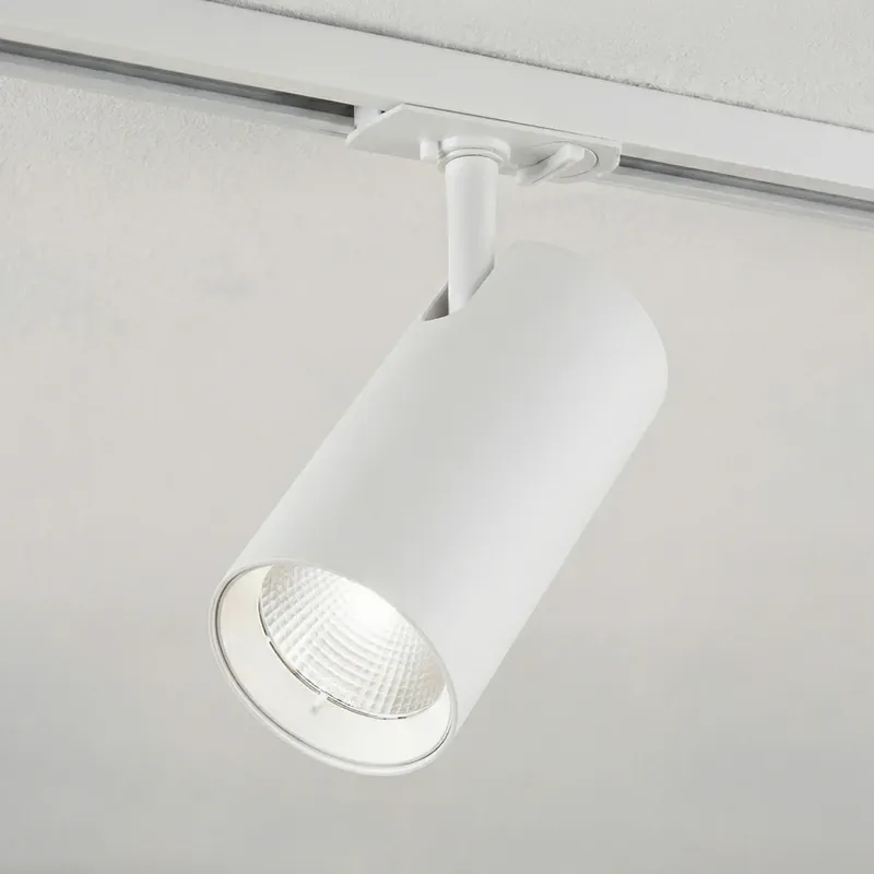 Lindby LED-railspot Linaro, wit, Ø 7 cm, aluminium, CCT Gecertificeerd