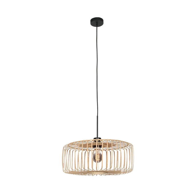 Premium Hanglamp Sparkled Light, zwart/natuurlijk bamboe, Ø 40 cm