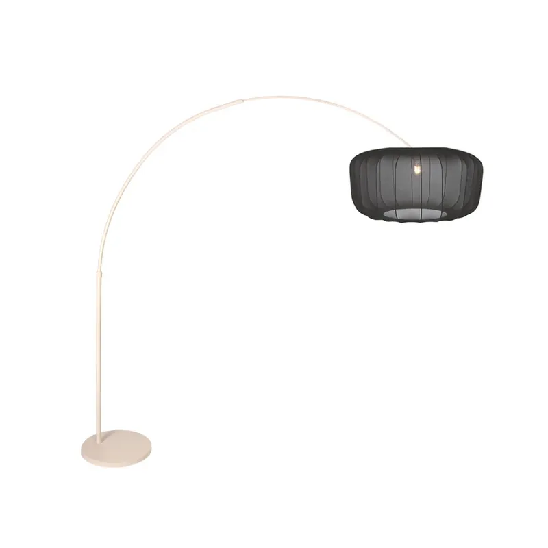 Laatste Kans Boogvormige vloerlamp Sparkled Light crème/zwart nylon, 240 cm