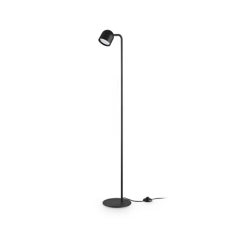 Beperkt Aanbod IDEAL LUX vloerlamp Dodo zwart, hoogte 118 cm, metaal, dimmer
