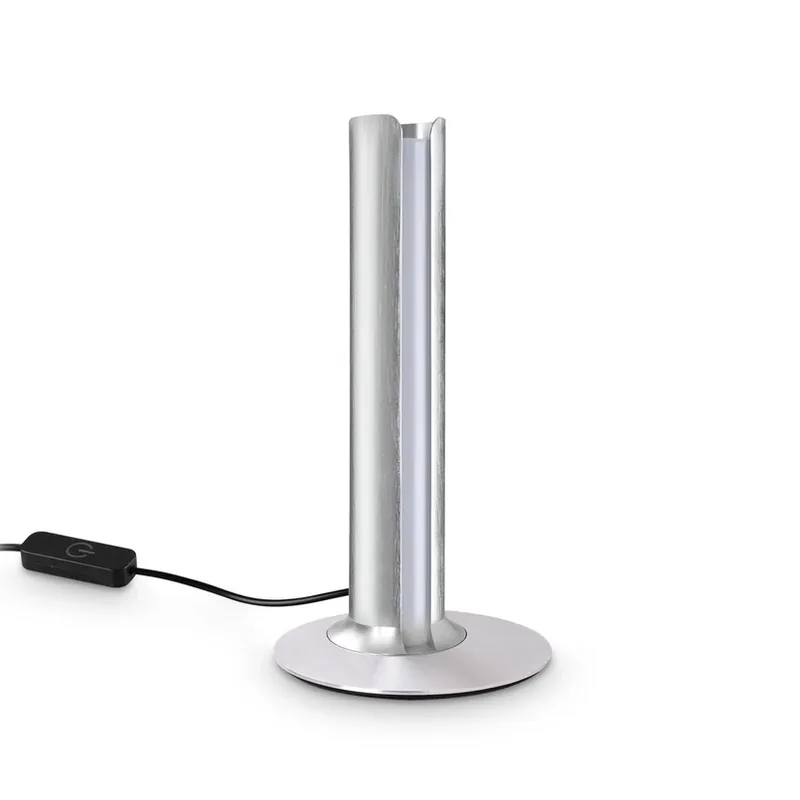 Bestseller IDEAL LUX LED tafellamp Dorica, staalkleurig, hoogte 25 cm
